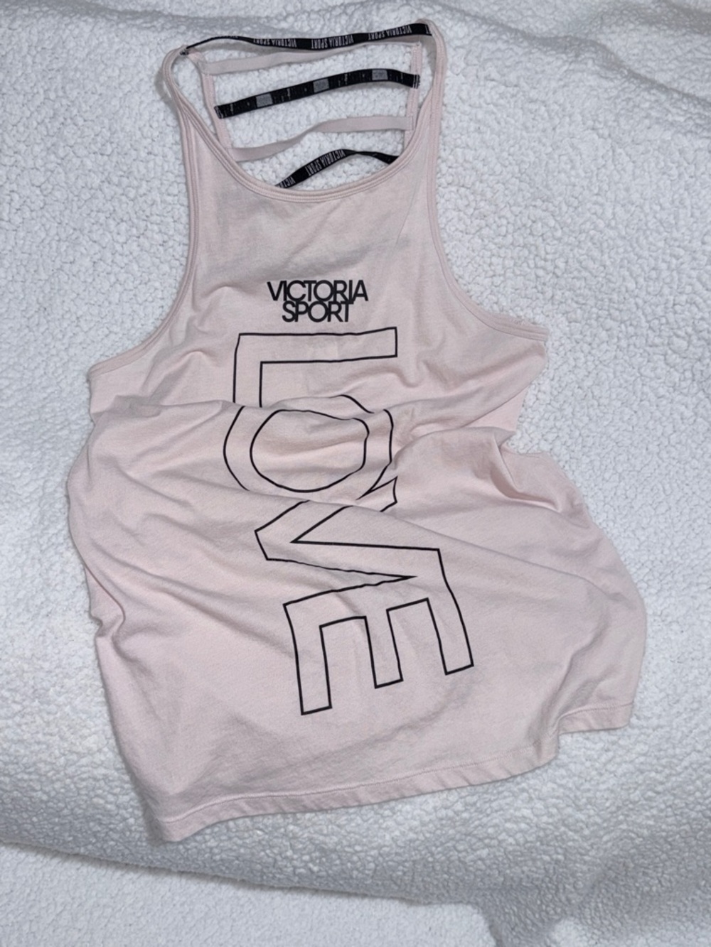 Victoria Sport Tank Top Pink Graphic “Love” – Women’s size S